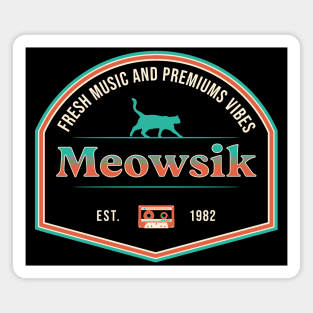 Retro Meowsik-Cat and Music lovers- Magnet